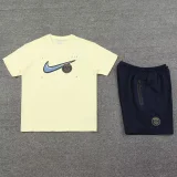 24-25 PSG Beige Training Short Suit (High Quality)纯棉纱