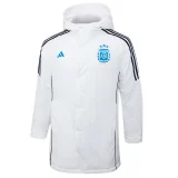 24-25 Argentina White Hooded Windbreaker Fabric Cotton Coat #G182(蓝标)