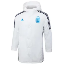 24-25 Argentina White Hooded Windbreaker Fabric Cotton Coat #G182(蓝标) 24-25 Argentina White Hooded Windbreaker Fabric Cotton Coat #G182(蓝标)