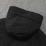 24-25 ARS Black Hooded Windbreaker Fabric Cotton Coat #G193