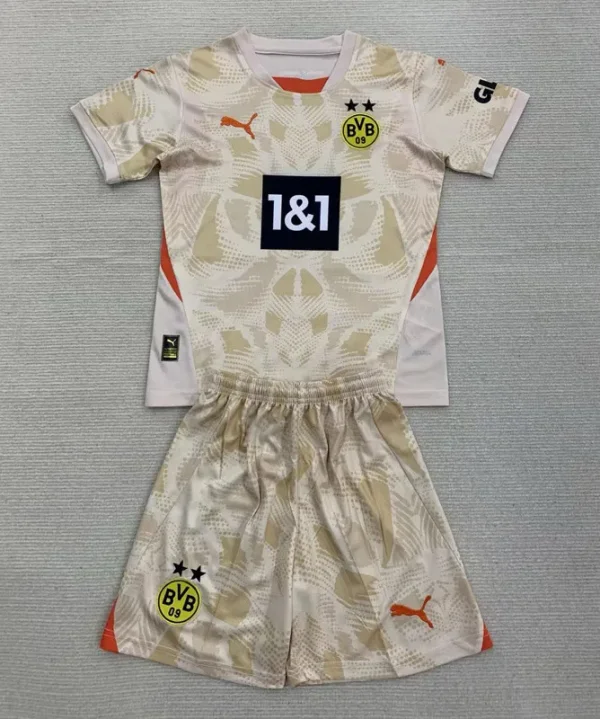 24-25 Dortmund Earthy Yellow GoalKeeper Kids Soccer Jersey