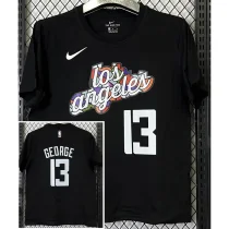 T263 Clippers GEORGE #13 Black High Quality Casual T-Shirt