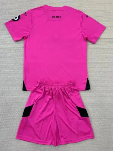 24-25 Wolves Pink Goalkeeper Kids Soccer Jersey