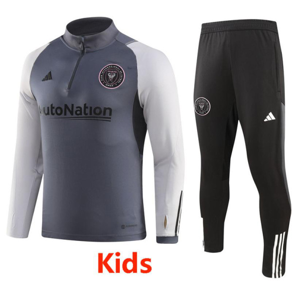 2023 Inter Miami Grey Kids Half Pull Tracksuit (童装) (半拉链)