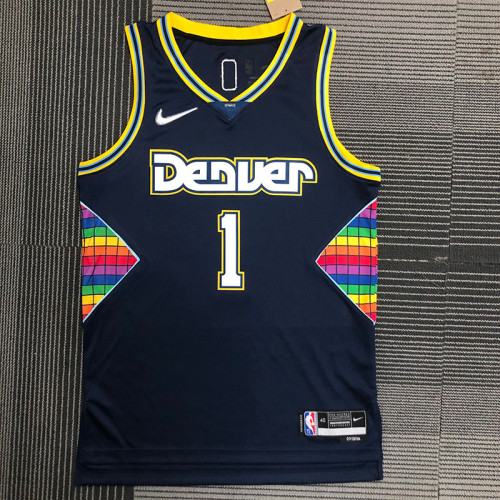 21-22 Nuggets PORTER JR #1 Royal blue City Edition Top Quality Hot Pressing NBA Jersey