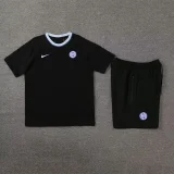 24-25 INT Black Training Short Suit (100%Cotton)纯棉