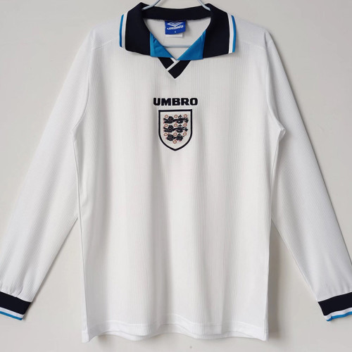 1996 England Home Retro Long Sleeve Soccer Jersey (长袖)