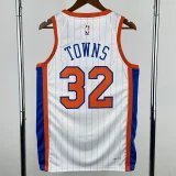 24-25 KNICKS TOWNS #32 White City Edition Top Quality Hot Pressing NBA Jersey
