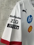 2025 F1 Ferrari White T-shirts Racing Suit (圆领)
