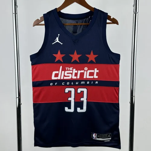 24-25 Wizards KUZMA #33 Royal Blue Top Quality Hot Pressing NBA Jersey (Trapeze Edition)飞人版