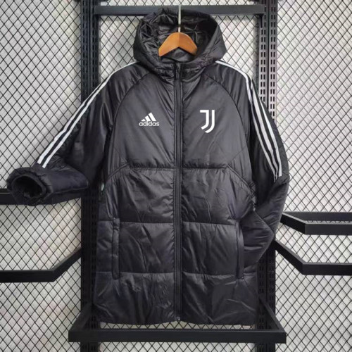 23-24 JUV Black Hooded Cotton Coat Red Edge (白色边) 棉衣