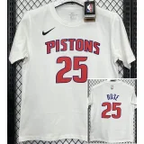T180 Pistons ROSE #25 White High Quality Casual T-Shirt