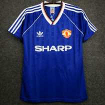 1988-1990 Man Utd Away Blue Retro Soccer Jersey 1988-1990 Man Utd Away Blue Retro Soccer Jersey