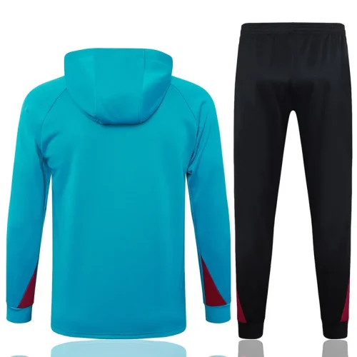24-25 PSG Lake blue Hoodie Half Pull Tracksuit #F599半拉连帽
