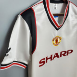 1985 Man Utd Away White Retro Soccer Jersey