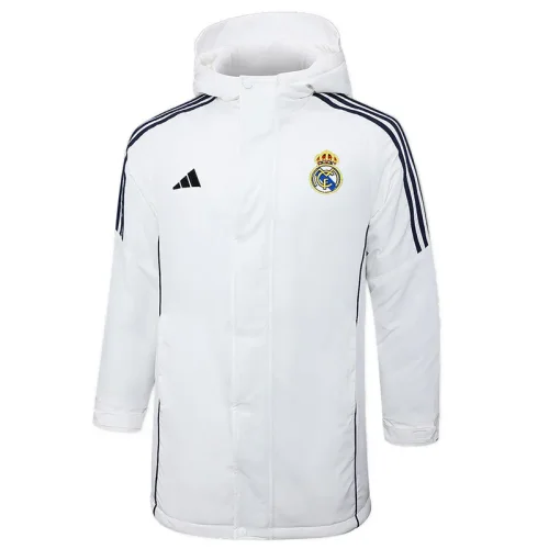 24-25 RMA White Hooded Windbreaker Fabric Cotton Coat #G209(彩标)