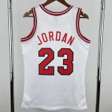1984-85 BULLS JORDAN #23 White Retro Top Quality Hot Pressing NBA Jersey(圆领）