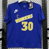 T185 Warriors CURRY #30 Blue High Quality Casual T-Shirt #C库里