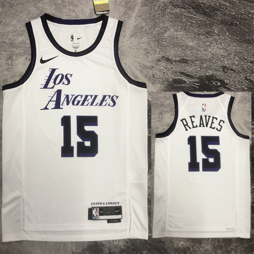 22-23 LAKERS REAVES #15 White City Edition Top Quality Hot Pressing NBA Jersey