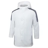 24-25 White Hooded Windbreaker Fabric Cotton Coat #G228光板