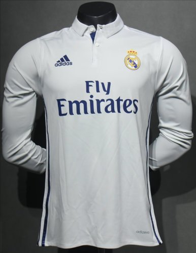 2016-2017 RMA Home Player Version 长袖球员 Long Sleeve Retro Soccer Jersey
