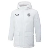 24-25 Napoli White Hooded Windbreaker Fabric Cotton Coat #G237