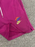 CN02紫 NK Purple Embroidered Multicolor Logo Casual Short Pants