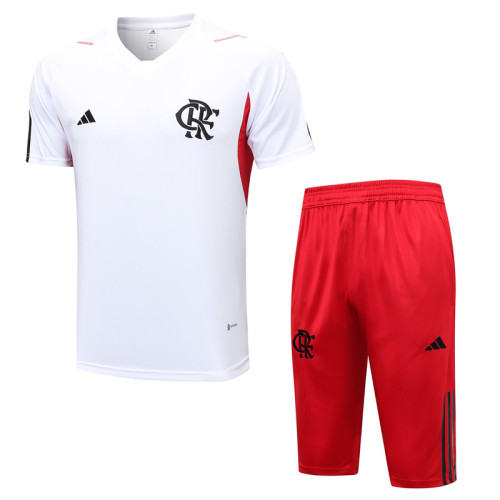 23-24 Flamengo White Training Short Suit #D773 (七分裤）
