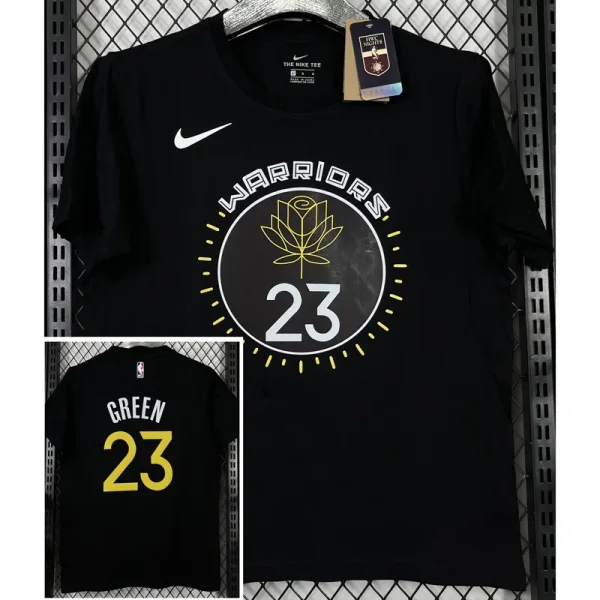 T223 WARRIORS GREEN #23 Black High Quality Casual T-Shirt