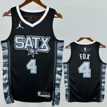 22-23 SA Spurs FOX #4 Black Top Quality Hot Pressing NBA Jersey (Trapeze Edition)飞人版 22-23 SA Spurs FOX #4 Black Top Quality Hot Pressing NBA Jersey (Trapeze Edition)飞人版