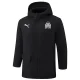 24-25 Marseille Black Hooded Windbreaker Fabric Cotton Coat #G249(白标)