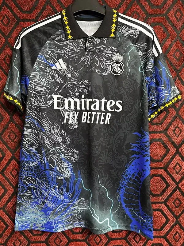 24-25 RMA Black Blue Special Edition Fans Soccer Jersey #闪电龙