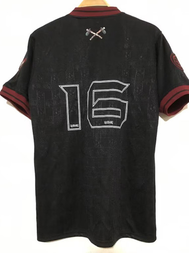 2016 West Ham Iron Maiden #16 Black Retro Soccer Jersey