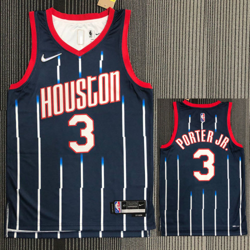 21-22 Rockets PORTER JR. #3 Dark blue City Edition Top Quality Hot Pressing NBA Jersey