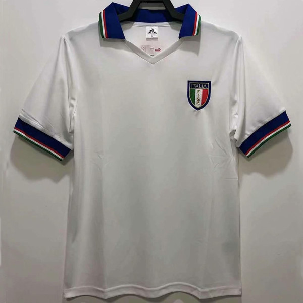1982 Italy Away white Retro Soccer Jersey