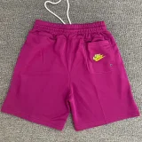 CN02紫 NK Purple Embroidered Multicolor Logo Casual Short Pants
