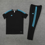 2023 AD02 Black Blue Short-sleeved Trouser Suit
