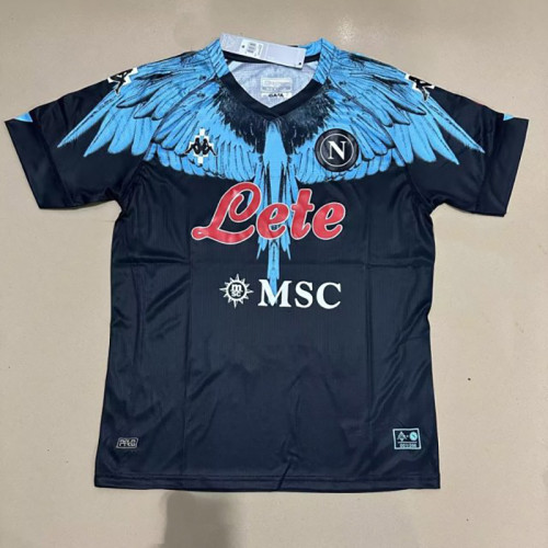 2021 Napoli NAPOLES MARCELO BURLON LIMITED EDITION Black Fans Soccer Jersey