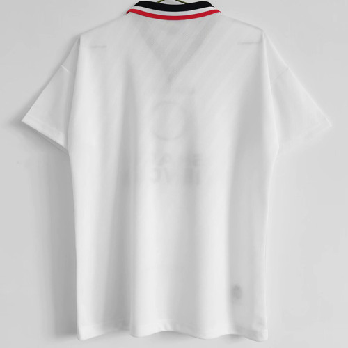 1996-1997 Man Utd Away White Retro Soccer Jersey