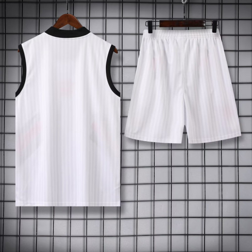 23-24 Flamengo Casual Classic White Tank top and shorts suit