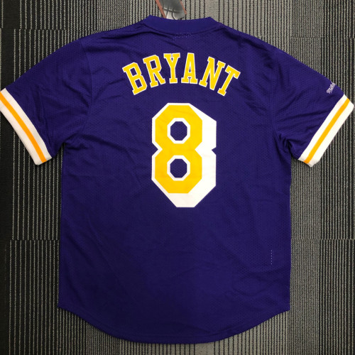 Lakers BRYANT # 8 Purple MitchellNess Retro Jerseys