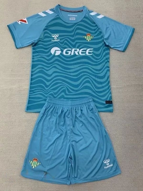 24-25 Real Betis Lake blue GoalKeeper Kids Soccer Jersey