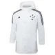 24-25 Cruzeiro White Hooded Windbreaker Fabric Cotton Coat #G213