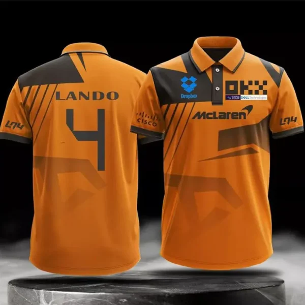 2024 McLaren LANDO#4 Polo Yellow Racing Suit (有领)