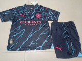 23-24 Man City Third Kids Soccer Jersey