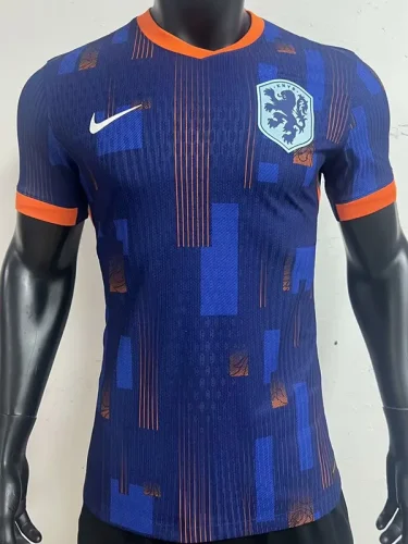 2024 Netherlands Away   Player Version Soccer Jersey