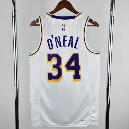 22-23 LAKERS O'NEAL #34 White Top Quality Hot Pressing NBA Jersey(圆领)