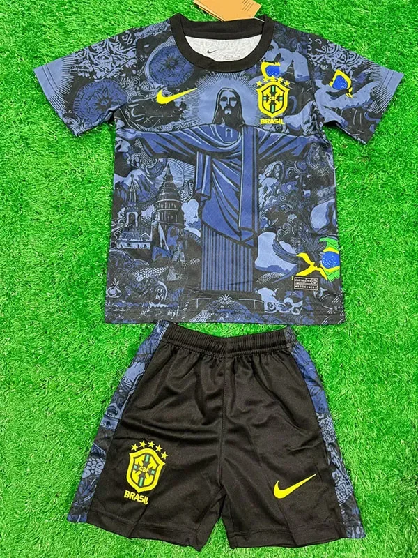24-25 Brazil Blue Special Edition Kids Soccer Jersey *耶稣蓝色