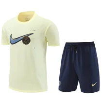 24-25 PSG Beige Training Short Suit (High Quality)纯棉纱