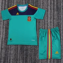 2010 Spain Green Goalkeeper Retro Kids Soccer Jersey